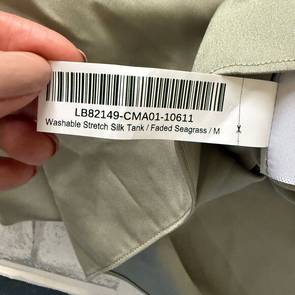 Quince Seagrass Washable Stretch Silk Tank Top Womens Silk Blend Sz M - Picture 5 of 9